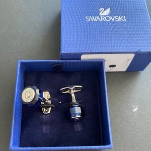 SWAROVSKI  DARK BLUE CUFF LINKS